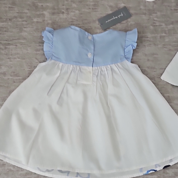 First Impressions Blue and White Baby Outfit - Picture 3 of 6